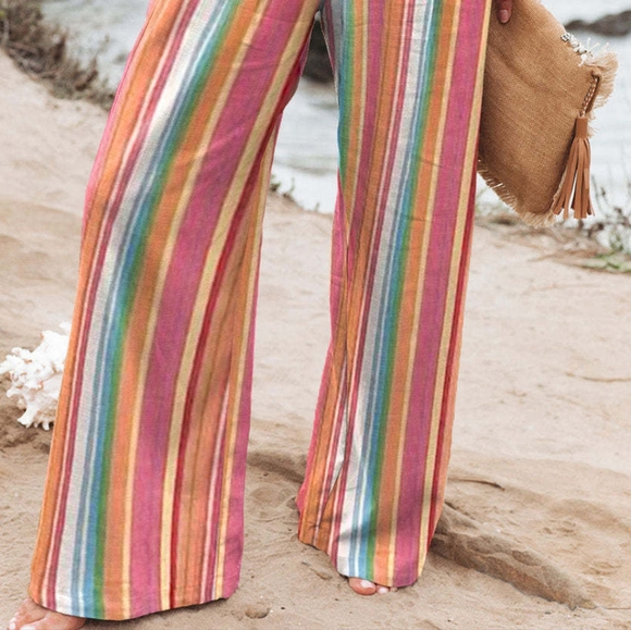 Striped Smocked Waist Pants - Picture 3 of 4